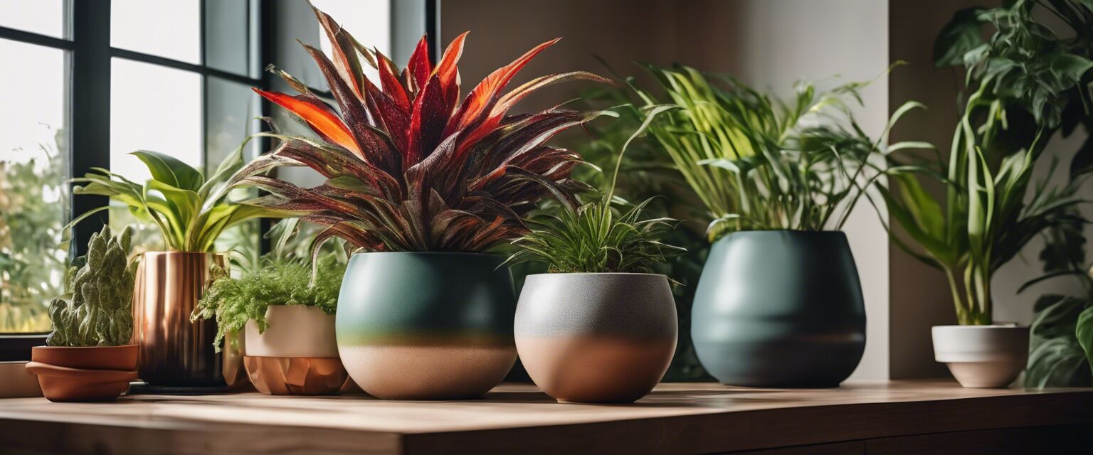 Indoor plants in a pot setting